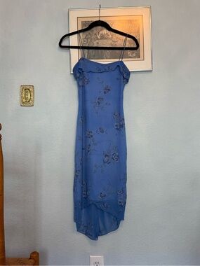 Vintage 90s Mesh Straight Neck Midi Dress